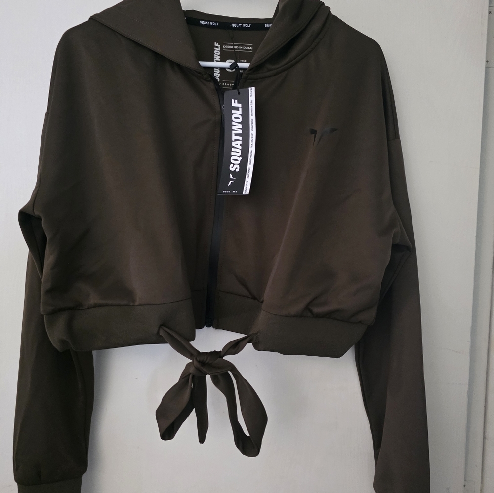 Squatwolf Brown Cropped Hoodie